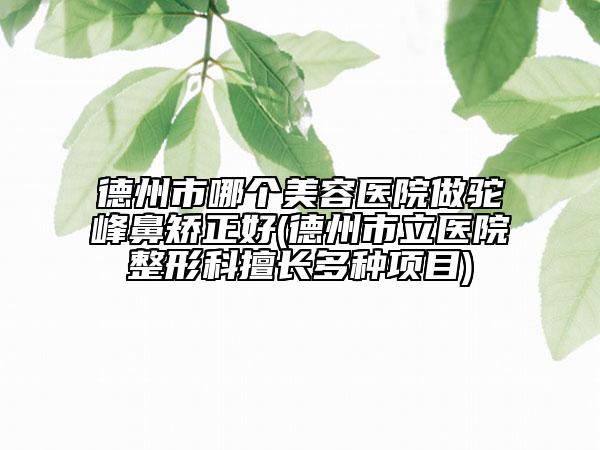 德州市哪个美容医院做驼峰鼻矫正好(德州市立医院整形科擅长多种项目)