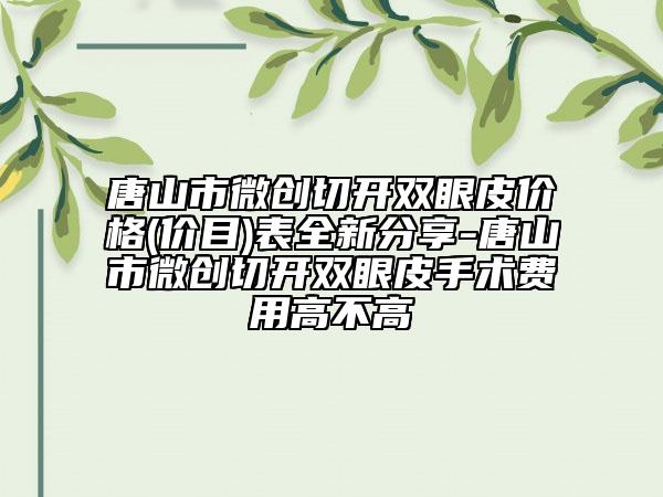 唐山市微创切开双眼皮价格(价目)表全新分享-唐山市微创切开双眼皮手术费用高不高