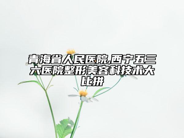 青海省人民医院,西宁五三六医院整形美容科技术大比拼