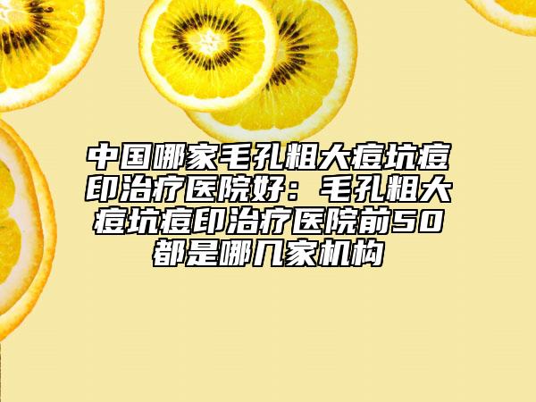 中国哪家毛孔粗大痘坑痘印治疗医院好：毛孔粗大痘坑痘印治疗医院前50都是哪几家机构