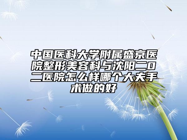 中国医科大学附属盛京医院整形美容科与沈阳二0二医院怎么样哪个大夫手术做的好