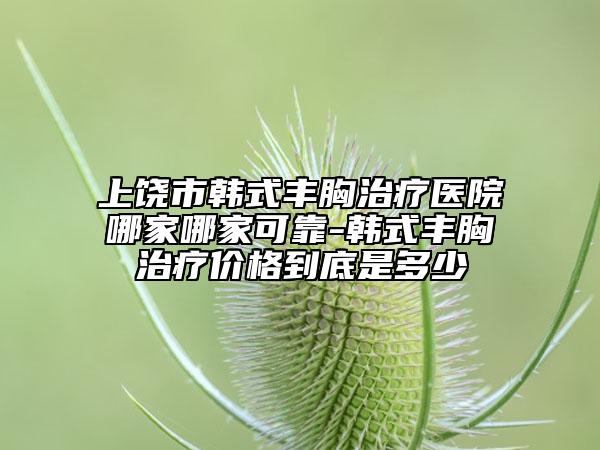 上饶市韩式丰胸治疗医院哪家哪家可靠-韩式丰胸治疗价格到底是多少