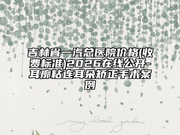 吉林省一汽总医院价格(收费标准)2026在线公开-耳廓粘连耳朵矫正手术案例