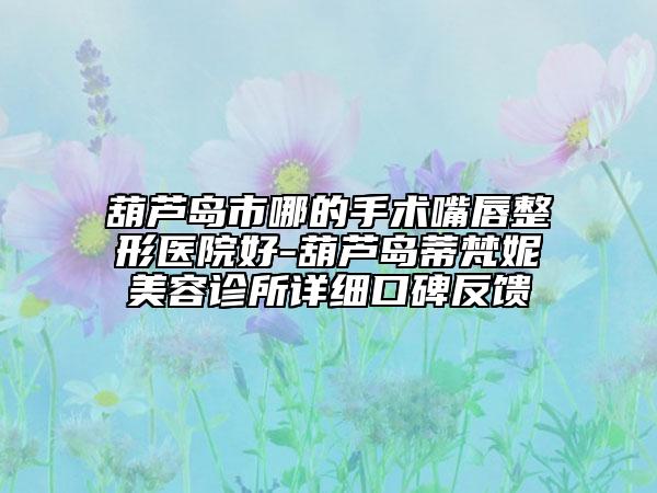 葫芦岛市哪的手术嘴唇整形医院好-葫芦岛蒂梵妮美容诊所详细口碑反馈