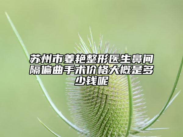 苏州市姜艳整形医生鼻间隔偏曲手术价格大概是多少钱呢