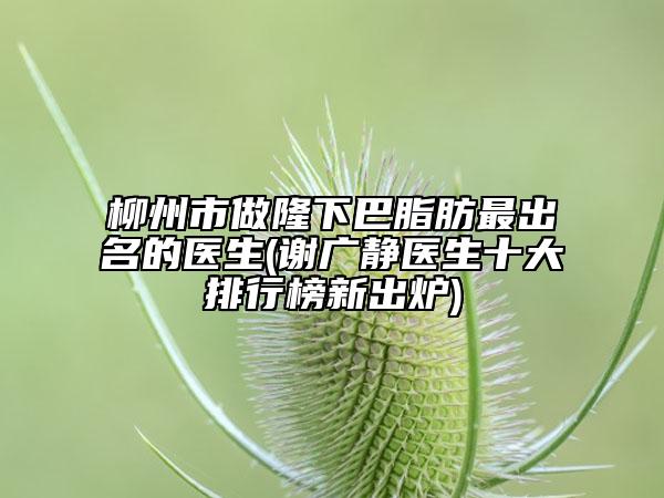 柳州市做隆下巴脂肪最出名的医生(谢广静医生十大排行榜新出炉)