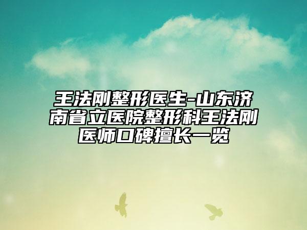 王法刚整形医生-山东济南省立医院整形科王法刚医师口碑擅长一览