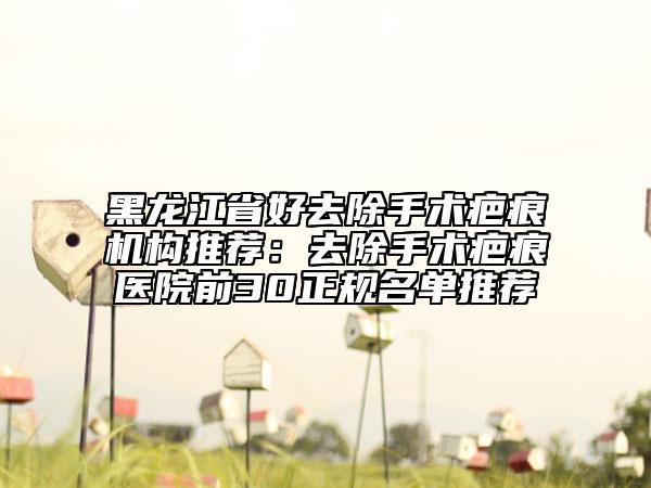 黑龙江省好去除手术疤痕机构推荐：去除手术疤痕医院前30正规名单推荐