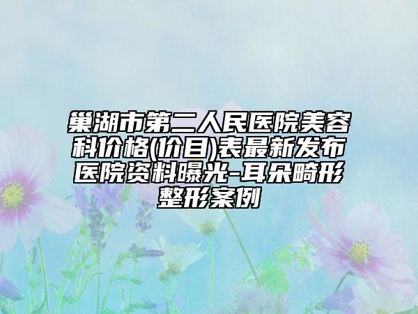 巢湖市第二人民医院美容科价格(价目)表最新发布医院资料曝光-耳朵畸形整形案例
