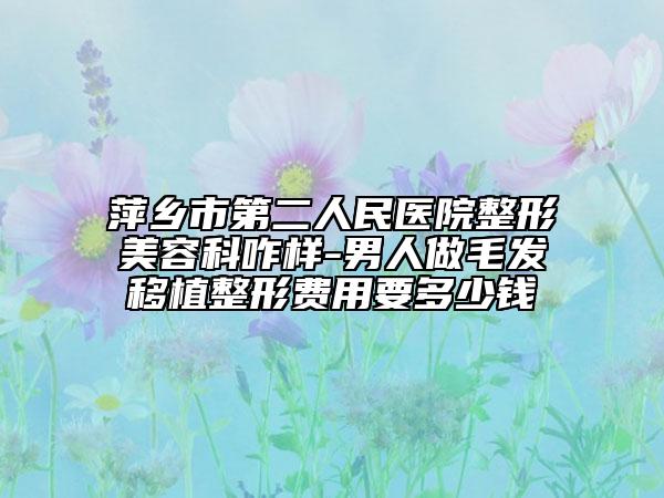 萍乡市第二人民医院整形美容科咋样-男人做毛发移植整形费用要多少钱