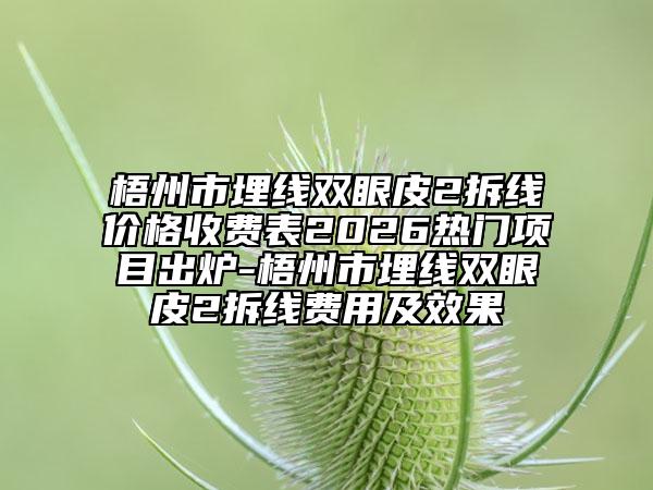 梧州市埋线双眼皮2拆线价格收费表2026热门项目出炉-梧州市埋线双眼皮2拆线费用及效果