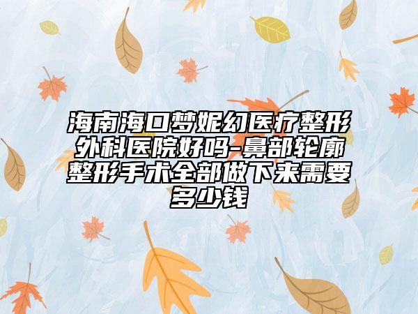 海南海口梦妮幻医疗整形外科医院好吗-鼻部轮廓整形手术全部做下来需要多少钱