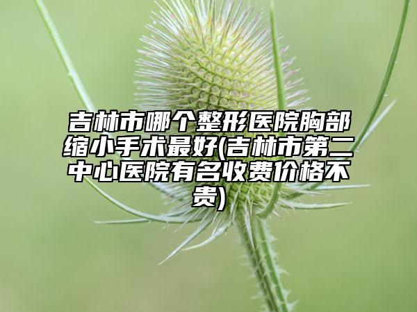 吉林市哪个整形医院胸部缩小手术最好(吉林市第二中心医院有名收费价格不贵)