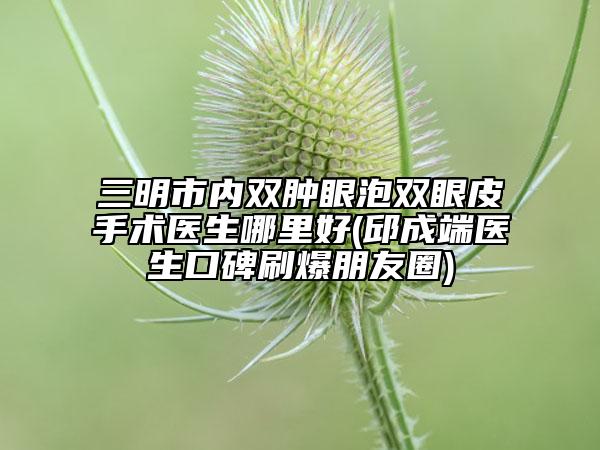 三明市内双肿眼泡双眼皮手术医生哪里好(邱成端医生口碑刷爆朋友圈)