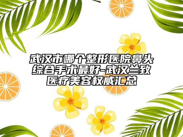 武汉市哪个整形医院鼻头综合手术最好-武汉兰致医疗美容权威汇总