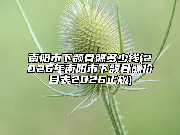 南阳市下颌骨髁多少钱(2026年南阳市下颌骨髁价目表2026正规)