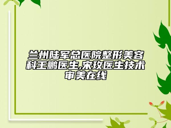 兰州陆军总医院整形美容科王鹏医生,宋玫医生技术审美在线