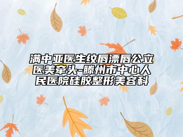 满中亚医生纹唇漂唇公立医美牵头-滕州市中心人民医院硅胶整形美容科