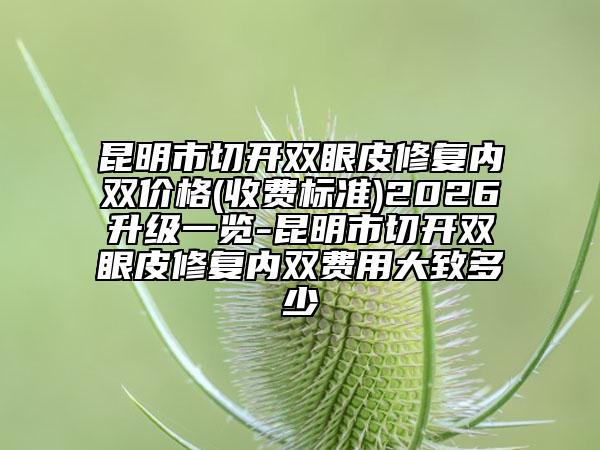 昆明市切开双眼皮修复内双价格(收费标准)2026升级一览-昆明市切开双眼皮修复内双费用大致多少