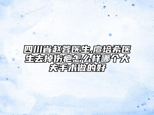 四川省赵蓉医生,廖培希医生去掉伤疤怎么样哪个大夫手术做的好