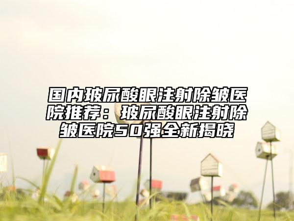国内玻尿酸眼注射除皱医院推荐：玻尿酸眼注射除皱医院50强全新揭晓