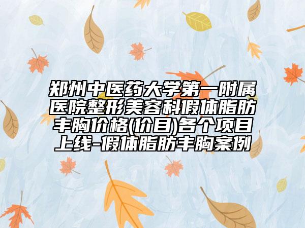 郑州中医药大学第一附属医院整形美容科假体脂肪丰胸价格(价目)各个项目上线-假体脂肪丰胸案例