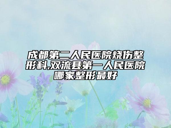 成都第二人民医院烧伤整形科,双流县第一人民医院哪家整形最好
