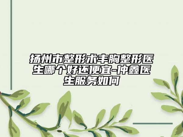 扬州市整形术丰胸整形医生哪个好还便宜-仲鑫医生服务如何
