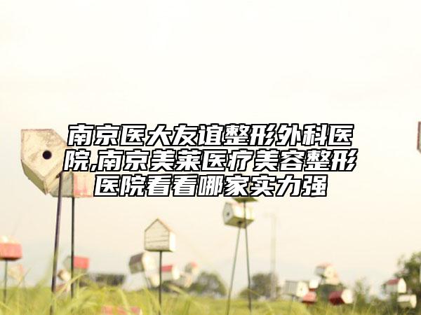 南京医大友谊整形外科医院,南京美莱医疗美容整形医院看看哪家实力强