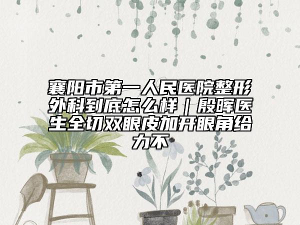 襄阳市第一人民医院整形外科到底怎么样｜殷晖医生全切双眼皮加开眼角给力不