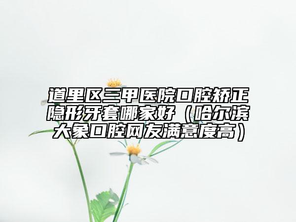 道里区三甲医院口腔矫正隐形牙套哪家好（哈尔滨大象口腔网友满意度高）