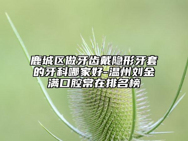 鹿城区做牙齿戴隐形牙套的牙科哪家好-温州刘金满口腔常在排名榜