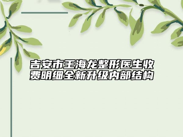 吉安市王海龙整形医生收费明细全新升级内部结构