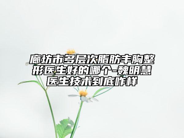 廊坊市多层次脂肪丰胸整形医生好的哪个-魏明慧医生技术到底咋样
