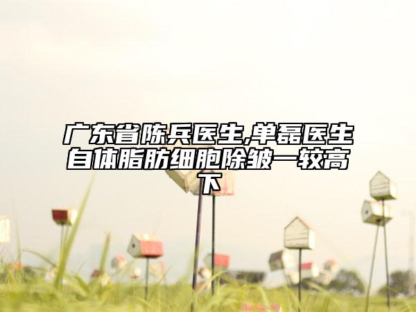 广东省陈兵医生,单磊医生自体脂肪细胞除皱一较高下