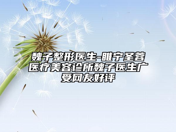 魏子整形医生-睢宁圣蓉医疗美容诊所魏子医生广受网友好评