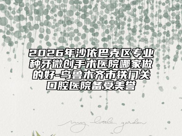 2026年沙依巴克区专业种牙微创手术医院哪家做的好-乌鲁木齐市铁门关口腔医院备受美誉