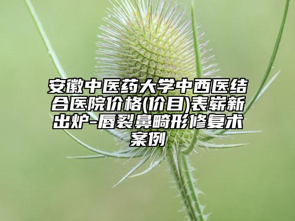 安徽中医药大学中西医结合医院价格(价目)表崭新出炉-唇裂鼻畸形修复术案例
