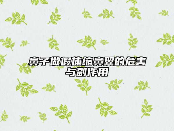 鼻子做假体缩鼻翼的危害与副作用