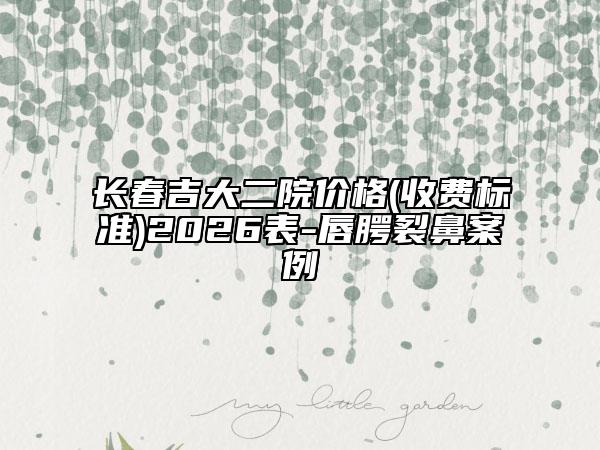 长春吉大二院价格(收费标准)2026表-唇腭裂鼻案例