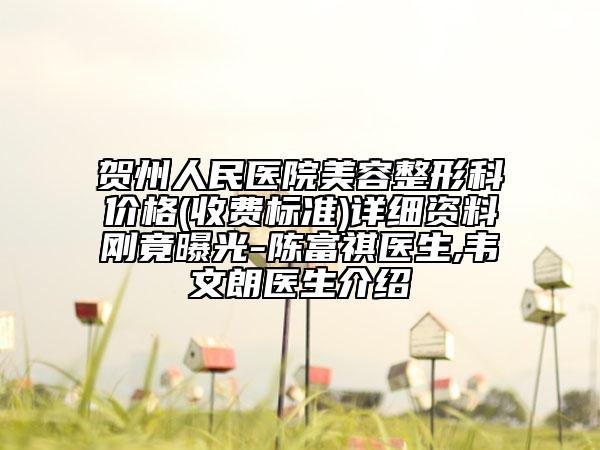 贺州人民医院美容整形科价格(收费标准)详细资料刚竟曝光-陈富祺医生,韦文朗医生介绍
