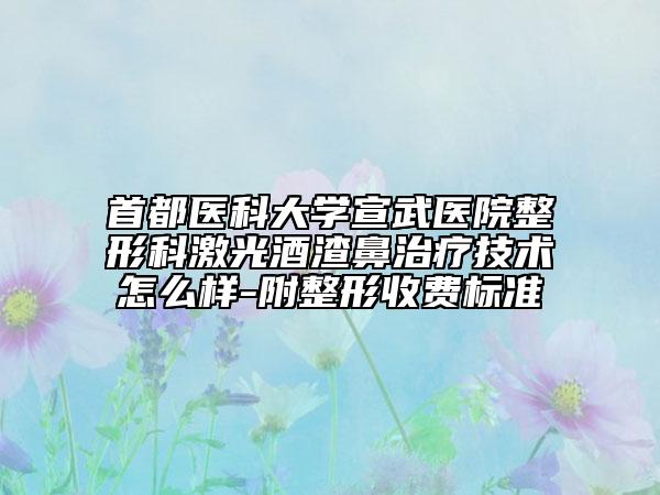 首都医科大学宣武医院整形科激光酒渣鼻治疗技术怎么样-附整形收费标准