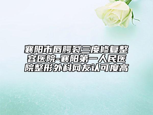 襄阳市唇腭裂三度修复整容医院-襄阳第一人民医院整形外科网友认可度高