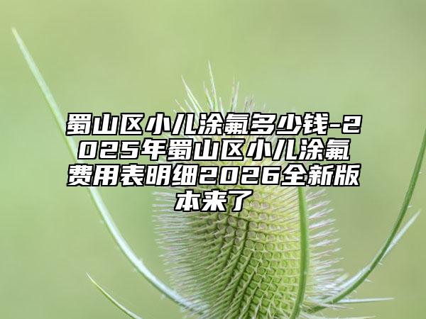 蜀山区小儿涂氟多少钱-2025年蜀山区小儿涂氟费用表明细2026全新版本来了