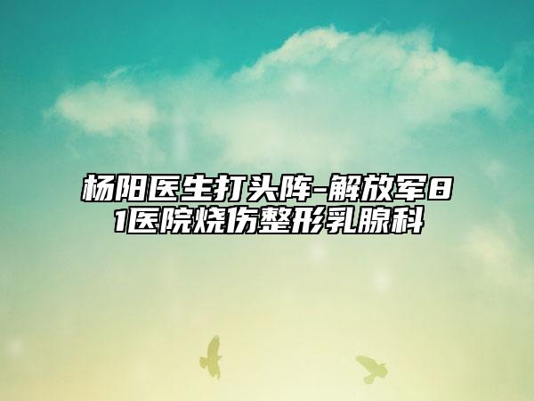 杨阳医生打头阵-解放军81医院烧伤整形乳腺科