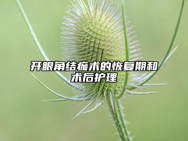 开眼角结痂术的恢复期和术后护理