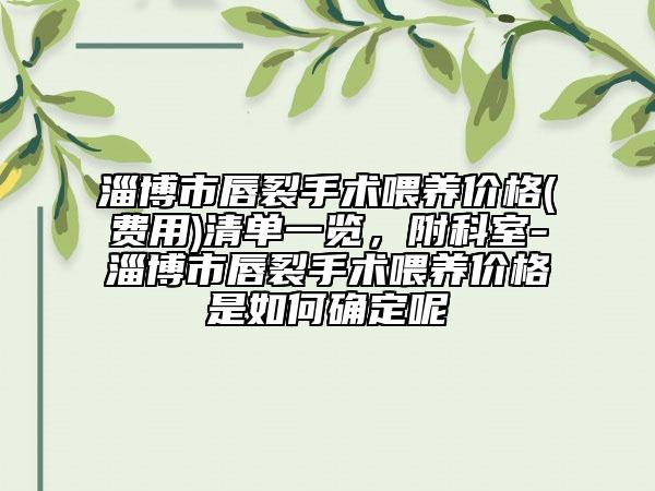 淄博市唇裂手术喂养价格(费用)清单一览，附科室-淄博市唇裂手术喂养价格是如何确定呢