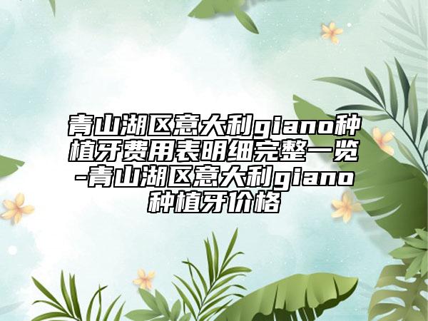 青山湖区意大利giano种植牙费用表明细完整一览-青山湖区意大利giano种植牙价格