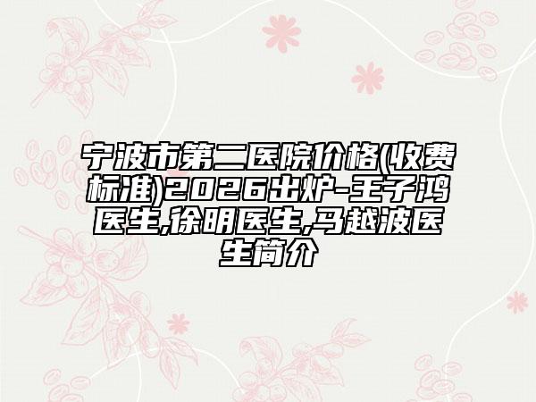 宁波市第二医院价格(收费标准)2026出炉-王子鸿医生,徐明医生,马越波医生简介