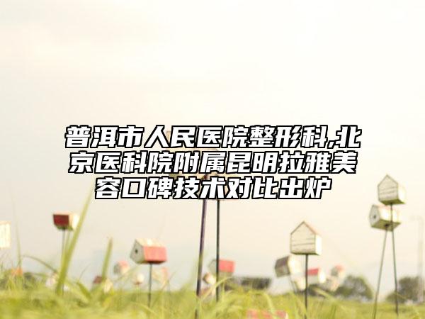 普洱市人民医院整形科,北京医科院附属昆明拉雅美容口碑技术对比出炉